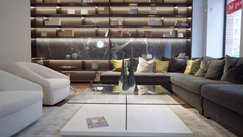 live-camera-moves-forward-in-luxurious-expensive-furnished-living-room-wide-shot-inter-SBI-351602789